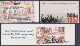 Inde India 2007 Mint Stamp Booklet 1857 Independence Anniversary, Horse, Soldier, Cavalry, Musket, British, Sword - Autres & Non Classés