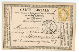 CARTE PRECURSEUR Envoi De Mr SALVAT Jne ( Jeune ) De GOURDON 46 Lot Année 1876 Pour Léon SCHMIDT à ROUEN - 1849-1876: Période Classique