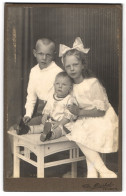 Fotografie Chr. Mönsted, Verden, Drei Kinder In Zeitgenössischer Kleidung  - Anonyme Personen