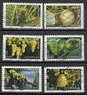 France 2012  Oblitéré Autoadhésif  N° 686 - 687 - 688 - 689 - 694 - 697  -     Flore  -  Fruits De France Et  Du Monde - Used Stamps