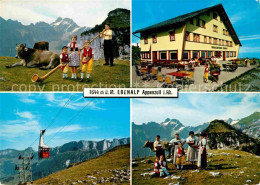 12681288 Ebenalp Berggasthaus Alpstein Saentisblick Alphornblaeser Trachten Eben - Autres & Non Classés