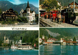 12680692 Vitznau Vierwaldstaettersee Teilansichten Faehrschiff Eisenbahn Vitznau - Andere & Zonder Classificatie