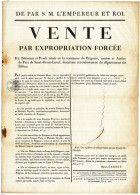 Affiche Vente Par Expropriation Forcée De Bâtiments Et Fonds BRIGNAIS Rhône Saisie 3 Décembre 1813 Scan Recto-verso - Affiches