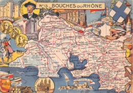 MO-24-407 : CARTE GEOGRAPHIQUE DU DEPARTEMENT DES BOUCHES-DU-RHONE. EDITION BLONDEL ROUGERY - Sonstige & Ohne Zuordnung