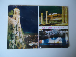 GREECE  PHOTO POSTCARDS  ATHENS    BY NICHT  FOR MORE PURCHASES 10% DISCOUNT - Grecia