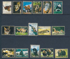 16 Mini-timbres Oblitérés AJMAN STATE XI-15 Wild Animals  Animaux Sauvages - Andere & Zonder Classificatie