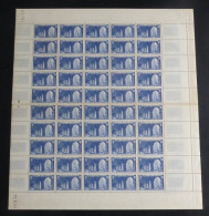 FRANCE - 1949 - N°YT. 842 - St Wandrille - Feuille Complète - Neuf Luxe ** / MNH / Postfrisch - Full Sheets
