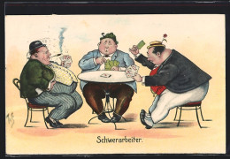 Künstler-AK Willi Scheuermann: Schwerarbeiter, Herren Beim Kartenspiel  - Scheuermann, Willi