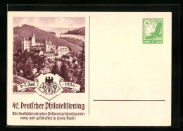 AK Lauenstein, 42. Deutscher Philatelistentag 1936, Blick Zur Burg Lauenstein, Ganzsache  - Tarjetas