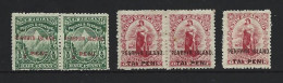 Penrhyn Island 1902 Overprints On NZ 1/2d Pair , 1d Pair , 1d Pale Carmine Single FM - Penrhyn