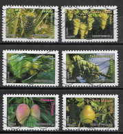 France 2012  Oblitéré Autoadhésif  N° 686 - 688 - 689 - 694 - 695 - 697  -    Flore  -  Fruits De France Et  Du Monde - Used Stamps