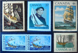 Canada Yv. 403 - 705 - 870 - 1077 - 1642 Neufs ** (MNH) - Bateaux - Voiliers (voir Description) - Barcos