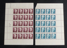 FRANCE - 1948 - N°YT. 820 Et 821 - Langevin Et Perrin - Blocs De 20 Bord De Feuille - Neuf Luxe ** / MNH - Unused Stamps