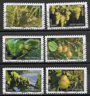 France 2012  Oblitéré Autoadhésif  N° 686 - 688 - 689 - 690 - 694 - 697  -     Flore  -  Fruits De France Et  Du Monde - Used Stamps