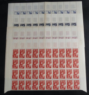 FRANCE - 1949 - N°YT. 823 à 826 - Métiers - Série En Blocs De 40 Bord De Feuille - Neuf Luxe ** / MNH - Unused Stamps