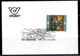 AUSTRIA ÖSTERREICH 24 12 1984 CHRISTMAS WEIHNACHTEN NATALE NOEL 4.50s FDC CARD KARTE CARTOLINA ENTIRE SPECIAL CANCEL - Postkarten