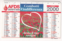 Calendarietto - AFDS - Associazione Friulana Donatori Di Sangue - Anno 2000 - Petit Format : 1991-00