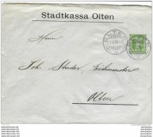 15 - 36 - Entier Postal Privé "Stadkassa Olten 1908" - Stamped Stationery