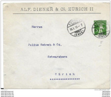 86 - 72 - Entier Postal Privé "Alf. Diener & Co Zürich" 1910 - Interi Postali