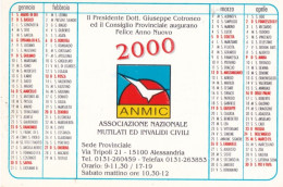 Calendarietto - ANMIC - Associazione Nqzionale Mutilati Ed Invalidi Civili - Alessandria - Anno 2000 - Small : 1991-00