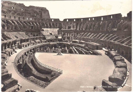 CARTOLINA ROMA COLOSSEO CON L.3 REPUBBLICA SIENA ANNULLO TARGHETTA RICOSTRUZIONE - Colisée