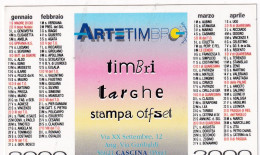 Calendarietto - Arte Ttim Bro - Cascinna - Pisa - Anno 2000 - Formato Piccolo : 1991-00