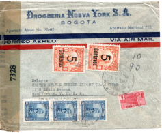 77879 - Kolumbien - 1944 - 3@30c Luftpost MiF A LpBf M US-Zensur BOGOTA -> New York, NY (USA) - Colombia