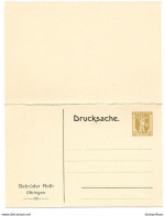 292 - 59 -  Entier Postal Privé Double Neuf 2 Cts Et 15 Cts  Gebrüder Roth - Stamped Stationery