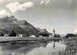 12672371 Sils Baselgia Uferpartie Am Inn Kirche Alpen Sils Baselgia - Altri & Non Classificati