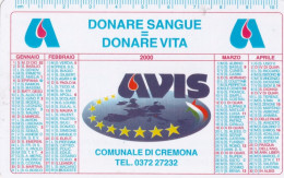 Calendarietto - AVIS - Comunale Di Cremona  - Anno 2000 - Petit Format : 1991-00