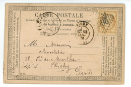 CARTE PRECURSEUR Envoyé Au Chocolatier MAUSSION 38 Rue De Martre à CLICHY ( Cachet De Départ NIORT ? ) - 1849-1876: Periodo Clásico