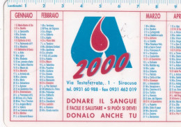 Calendarietto - AVIS - Siraacusa - Anno 2000 - Tamaño Pequeño : 1991-00