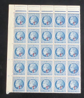 FRANCE - 1947 - N°YT. 791 - Cérès 1f Sur 1f30 - Bloc De 25 Bord De Feuille - Neuf Luxe ** / MNH - Unused Stamps