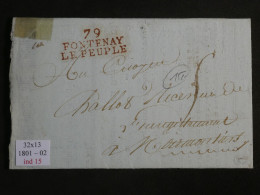 DN14 FRANCE  LETTRE RARE  1823   FONTENAY LE PEUPLE A  NOIRMOUTIERS  + +AFF. ROUGE INTERESSANT++ - 1801-1848: Précurseurs XIX