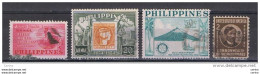 PHILIPPINES:  1941/55  DIFFERENTS  -  4  USED  STAMPS  -  YV/TELL. P.A. 43//50 + S. 76 - Filippine