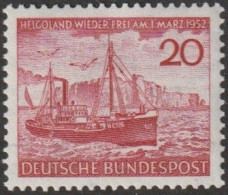 BRD: 1952, Mi. Nr. 152, 20 Pfg. Rückgabe Der Insel Helgoland.  **/MNH - Ungebraucht