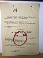 Alphons Jacobs *1840 Berchem Anvers +1919 Bonsecours Jette St Pierre Diericx De Ten Hamme D’Huart Winssinger D’Andrimont - Obituary Notices