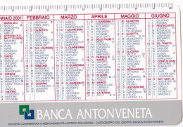 Calendarietto - Banca Antonveneta - Anno 2001 - Klein Formaat: 1991-00