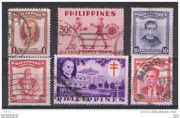 PHILIPPINES:  1953/56  DIFFERENTS  -  LOT  6  USED  STAMPS  -  YV/TELL. 416//464 - Philippinen