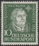 BRD: 1952, Mi. Nr. 149, 10 Pfg. Tagung Des Lutherischen Weltbundes, Hannover.  **/MNH - Ungebraucht