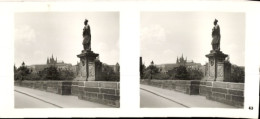 Stereo Photo Praha Prag, Moldau, Karlsbrücke, Statue Des Heiligen Nepomuk - Photographie
