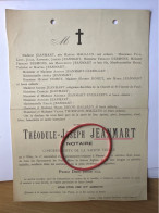 Monsieur Theodule Jeanmart Notaire *1845 Olloy +1896 Namur Belgrade Hallaux Carbillet Dohet Everaerts Drion Thirifays - Décès