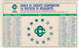 Calendarietto - Banca Di Credito Cooperativo La Riscossa Di Regalbuto - Anno 2000 - Small : 1991-00