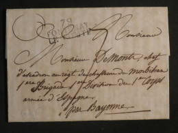 DN14 FRANCE  LETTRE RARE  1823   FONTENAY LE COMTE AU CORPS D ARMEE D ESPAGNE   + +AFF. INTERESSANT++ - 1801-1848: Voorlopers XIX