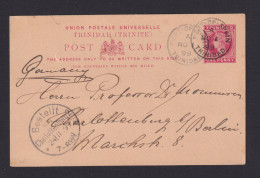 1899 - 1 P. Ganzsache (P 3) Ab Port-of-Spain Nach Charlottenburg - Trinidad Y Tobago