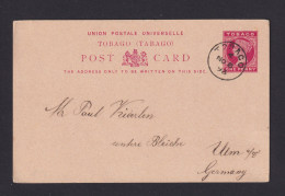 1898 - 1 P. Ganzsache (P 6) Ab Tobago Nach Ulm - Trinité & Tobago (...-1961)