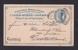 1890 - 2 C. Ganzsache Ab Chicago Nach Rhöndorf  - Storia Postale