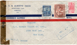 77886 - Kolumbien - 1943 - 30c Luftpost MiF A LpBf M US-Zensur BOGOTA -> New York, NY (USA) - Kolumbien