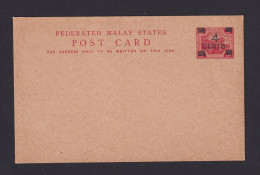4 C. Überdruck-Ganzsache - Ungebraucht - Federated Malay States