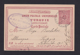 1894 - 20 P. Türische Ganzsache Ab Jerusalem Nach Leipzig  - Palestine